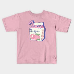 PEACH MILK kawaii korean cute pink pastel design shirt sticker Kids T-Shirt